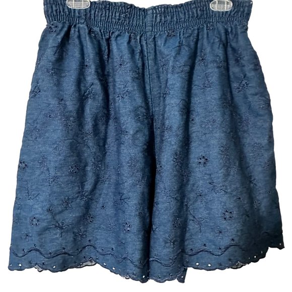 Vtg Gene Ewing Bis Denim Eyelet Shorts-Sz S/L - Picture 8 of 11